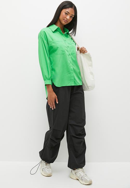 dailyfriday - Cotton oversized shirt - green