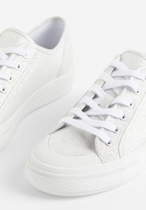 H&M - Glittery trainers - white