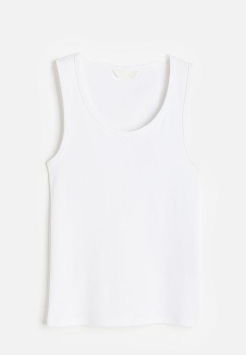 H&M - Ribbed vest top - white