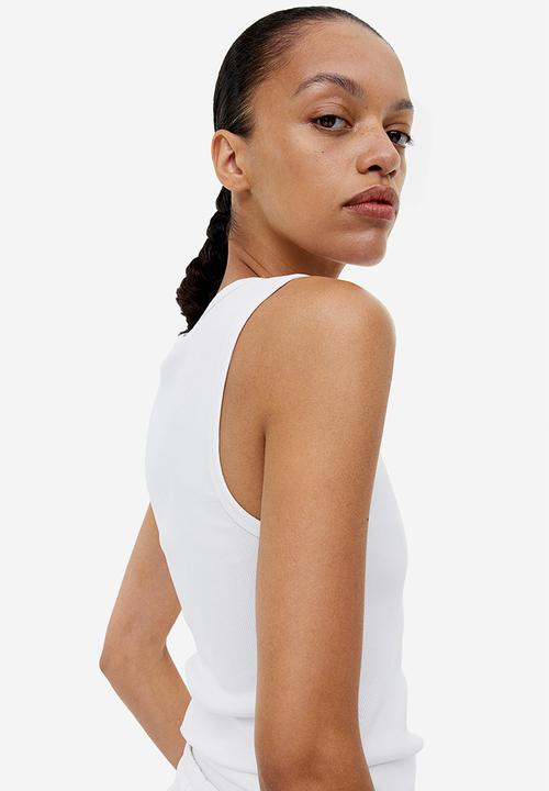 H&M - Ribbed vest top - white