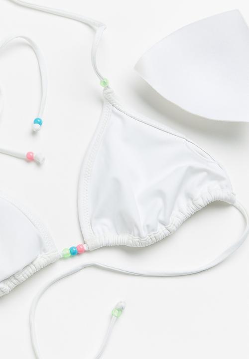 H&M - Padded triangle bikini top - white