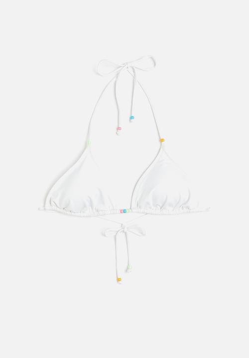 H&M - Padded triangle bikini top - white