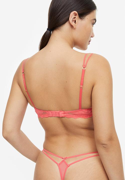 H&M - Lace push-up bra - coral