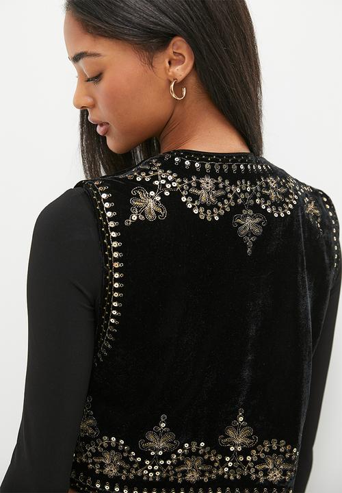 dailyfriday - Embroidery waistcoat - black