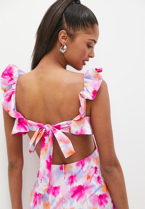 MILLA - Ruffle detail midi dress - soft floral