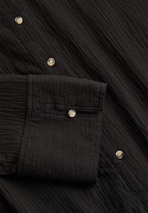 H&M - Crêpe shirt dress - black