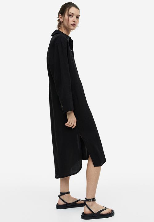 H&M - Crêpe shirt dress - black