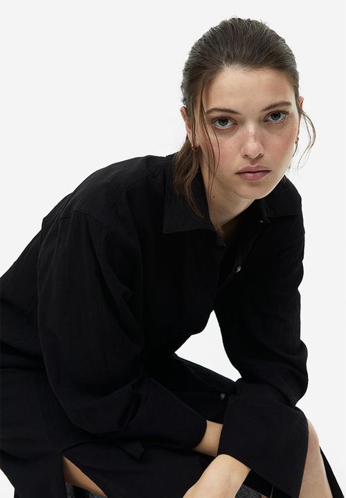 H&M - Crêpe shirt dress - black