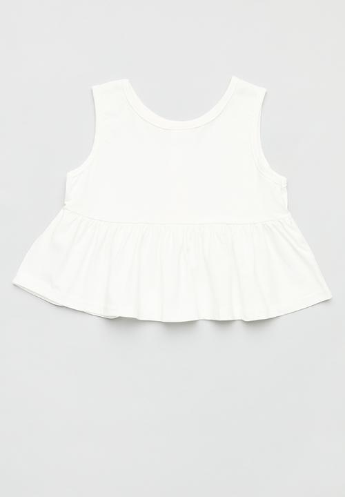 Pop Candy - Baby button down top - white