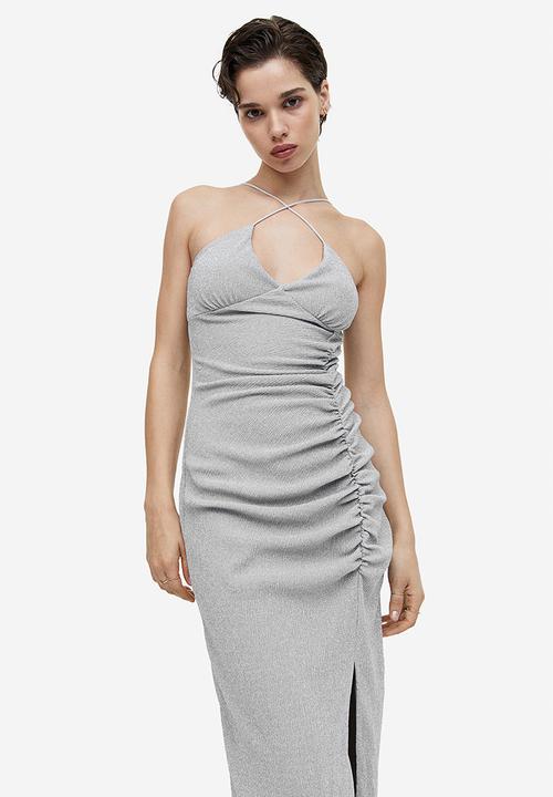 H&M - Glittery slip dress - silver-coloured glittery 