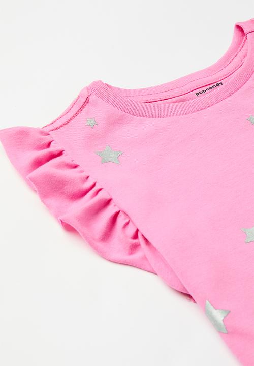 Pop Candy - Printed pj set - pink & silver shimmer stars