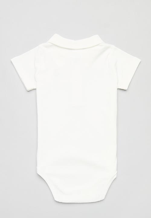 Pop Candy - Baby collared romper - white