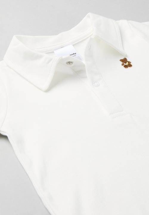 Pop Candy - Baby collared romper - white