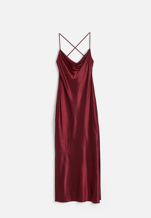 H&M - Satin slip dress - dark red
