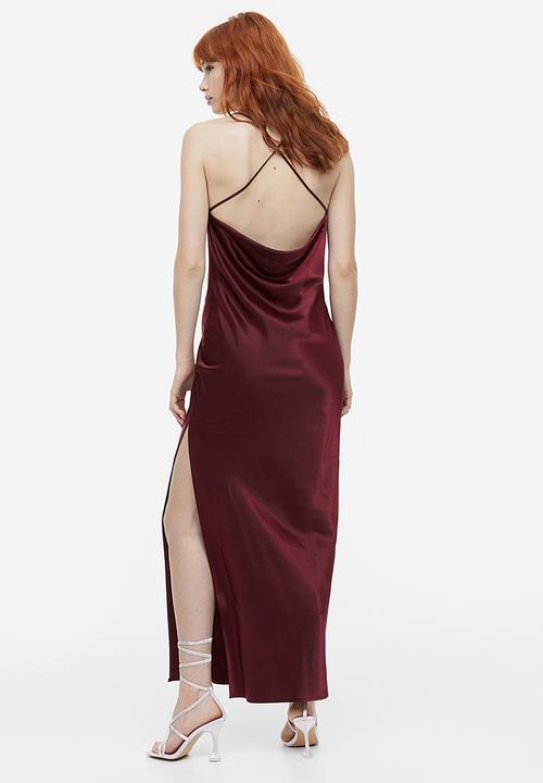H&M - Satin slip dress - dark red