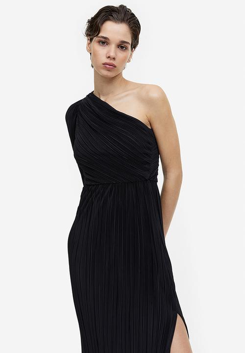 H&M - Pleated one-shoulder dress - black