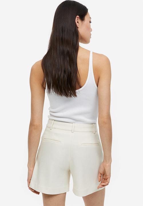H&M - Button-detail shorts - cream