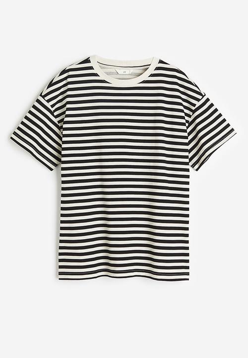 H&M - Printed t-shirt - cream/black striped