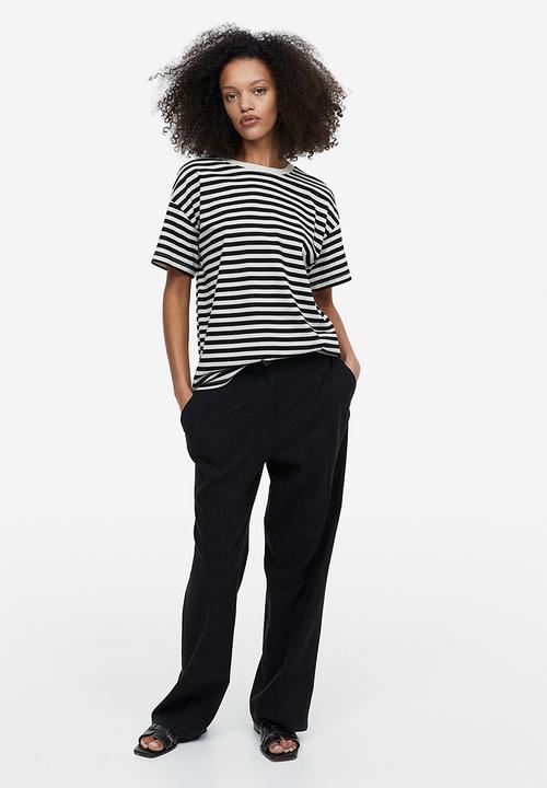 H&M - Printed t-shirt - cream/black striped