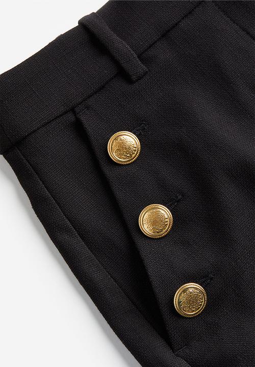 H&M - Button-detail shorts - black