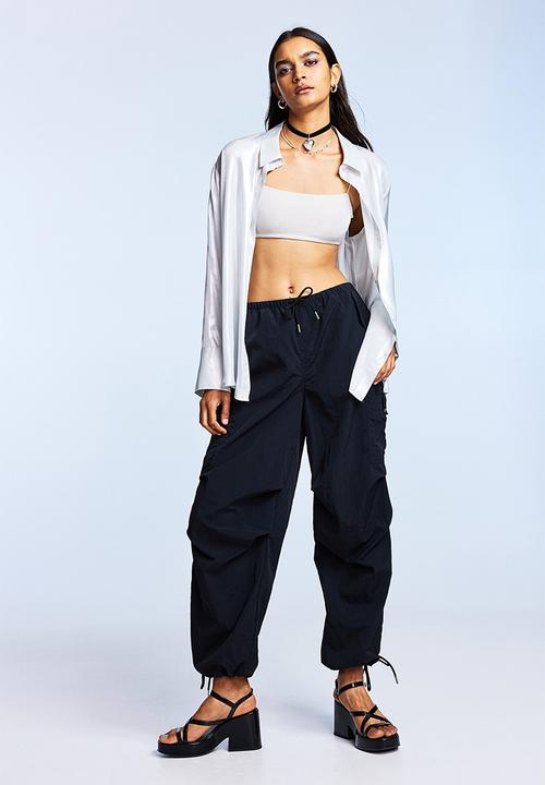 H&M - Crop top - cream glittery