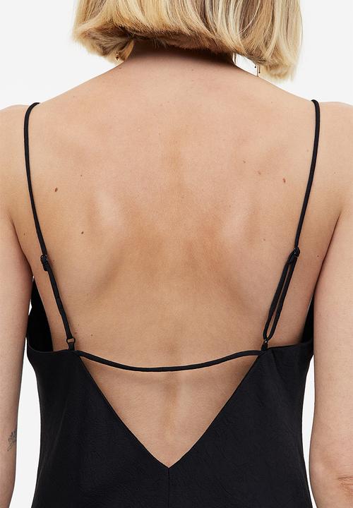 H&M - V-neck slip dress - black