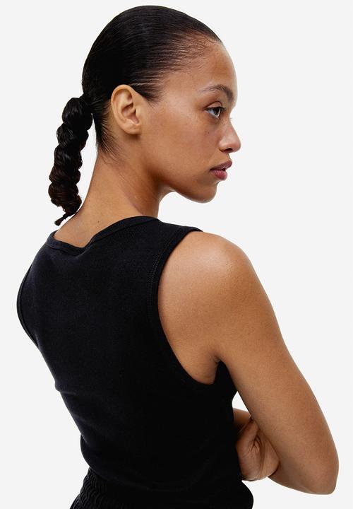 H&M - Ribbed vest top - black