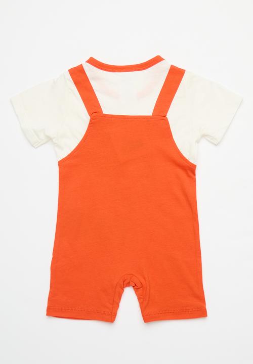 Pop Candy - Baby printed romper tee - orange