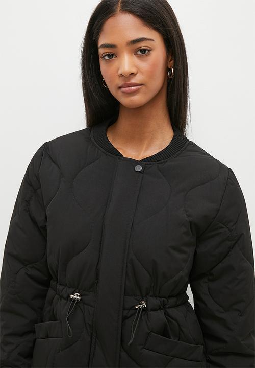 dailyfriday - Quilted midi puffer - black