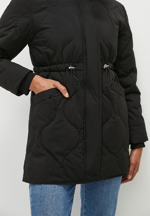 dailyfriday - Quilted midi puffer - black