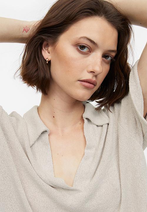 H&M - Collared top - light beige