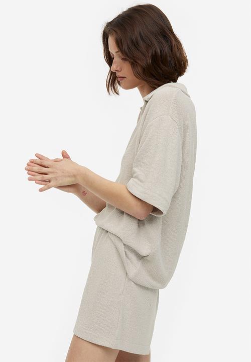 H&M - Collared top - light beige