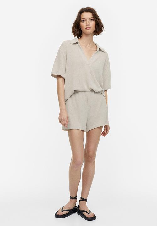 H&M - Collared top - light beige