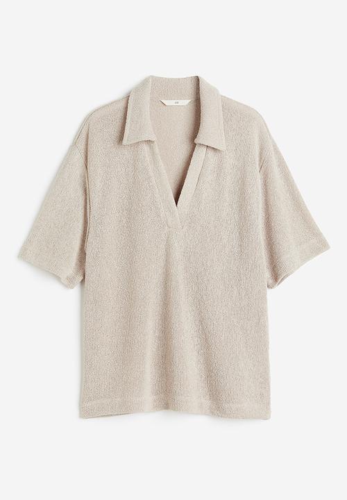H&M - Collared top - light beige