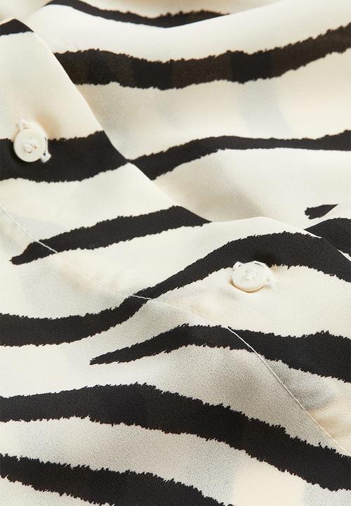H&M - Oversized kaftan dress - natural white/zebra print