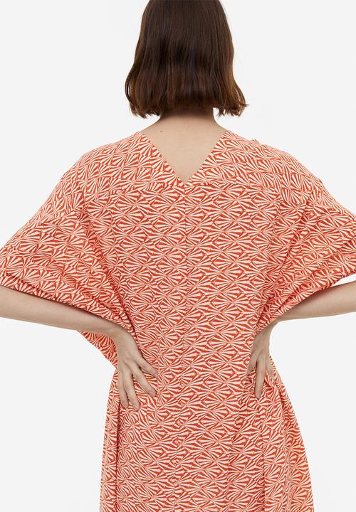 H&M - Oversized kaftan dress - orange/patterned