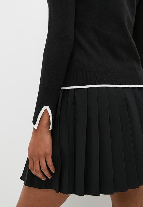 dailyfriday - Contrast cardigan - black & ecru