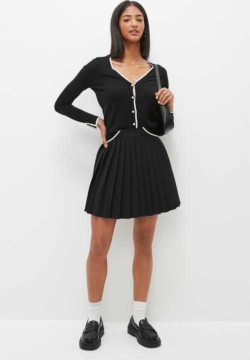 dailyfriday - Contrast cardigan - black & ecru