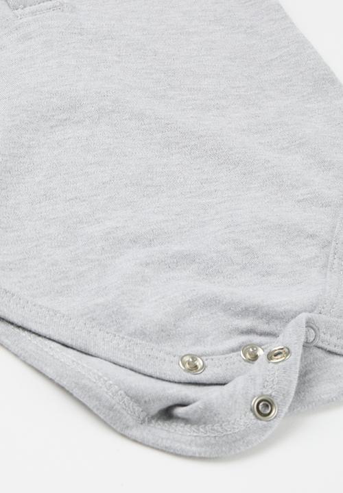 Pop Candy - Baby boy collared romper - grey
