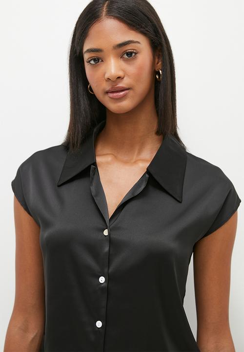 dailyfriday - Simple grown on sleeve shirt - black