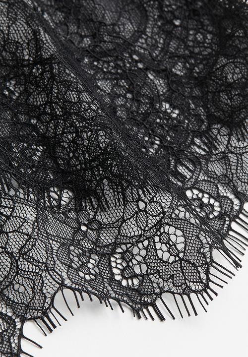 H&M - Lace crop top - black