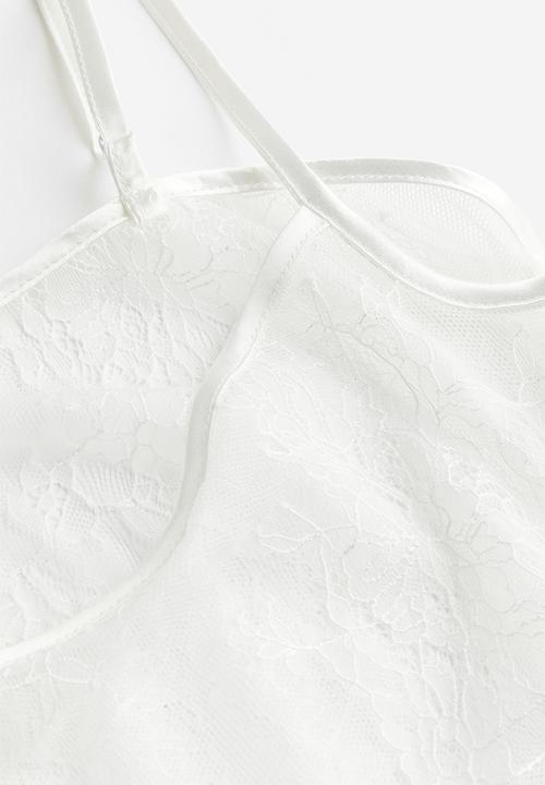 H&M - Lace crop top - white