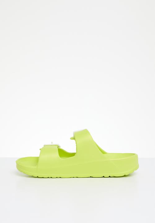 Pop Candy - Twin buckle strap slides - green