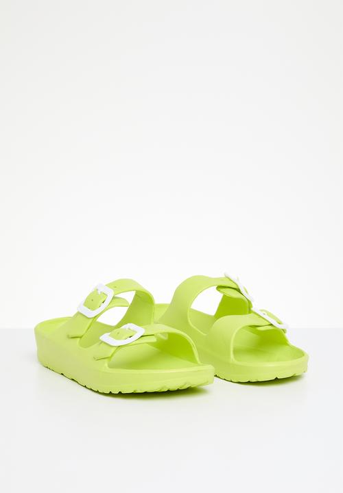 Pop Candy - Twin buckle strap slides - green