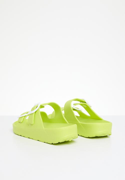 Pop Candy - Twin buckle strap slides - green