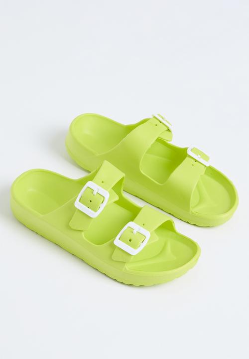 Pop Candy - Twin buckle strap slides - green