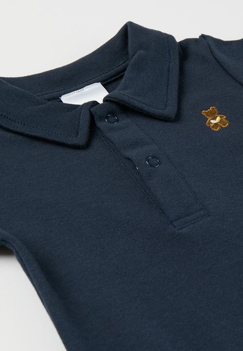 Pop Candy - Baby collared romper - navy