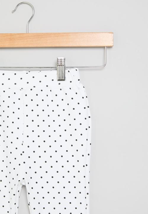 Pop Candy - Polka dot flared pants - white 