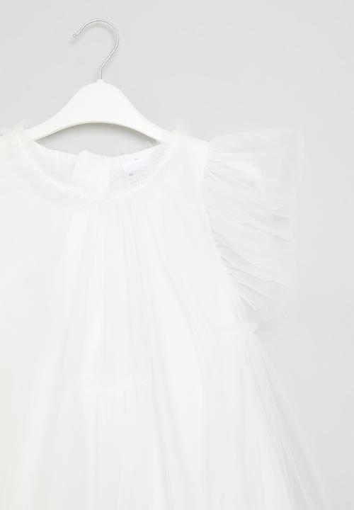 Pop Candy - Frill sleeve occasion dress - white