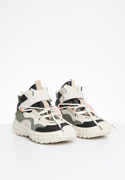 Pop Candy - Velcro/lace up sneakers - khaki